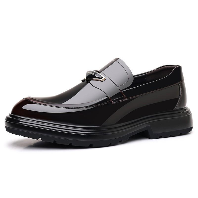 Mens Genuine Leather Loafer Shoes Slip-On