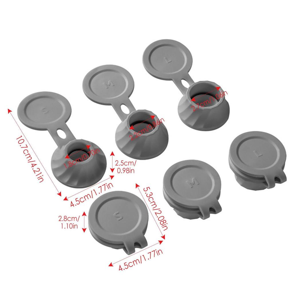 3/6Pcs Inverted Bottle Cap Bottle Emptying Caps Kit Inverted Caps Flipping Bottle Set 3 Sizes Adapters for Kitchen Bathroom