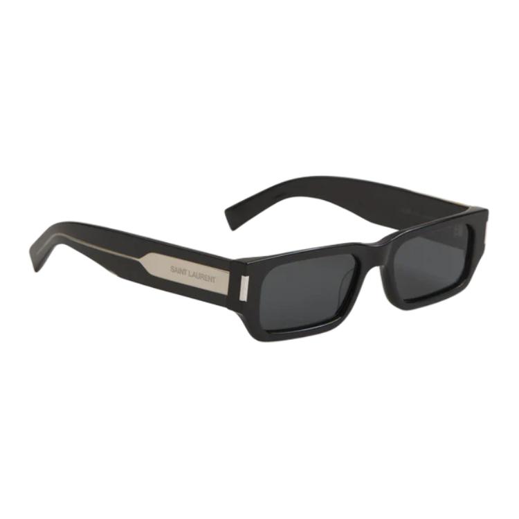 Saint Laurent Logo Acetate Irregular Frame Sunglasses Men sunglasses Black 779820Y99601033