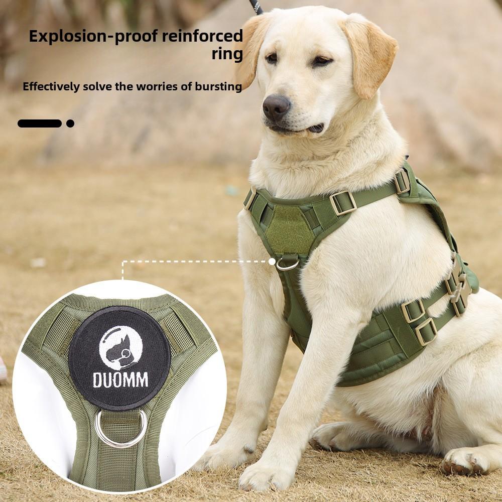 Large Dog Tactical Chest Strap Outdoor Waterproof Explosion-proof Traction Rope Chest Strap Medium and Large Working Dog Vest