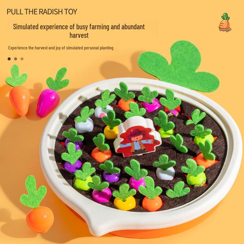 Educational Pull Radish Toy for Toddlers: Fine Motor Skill Builder for Ages 1-2