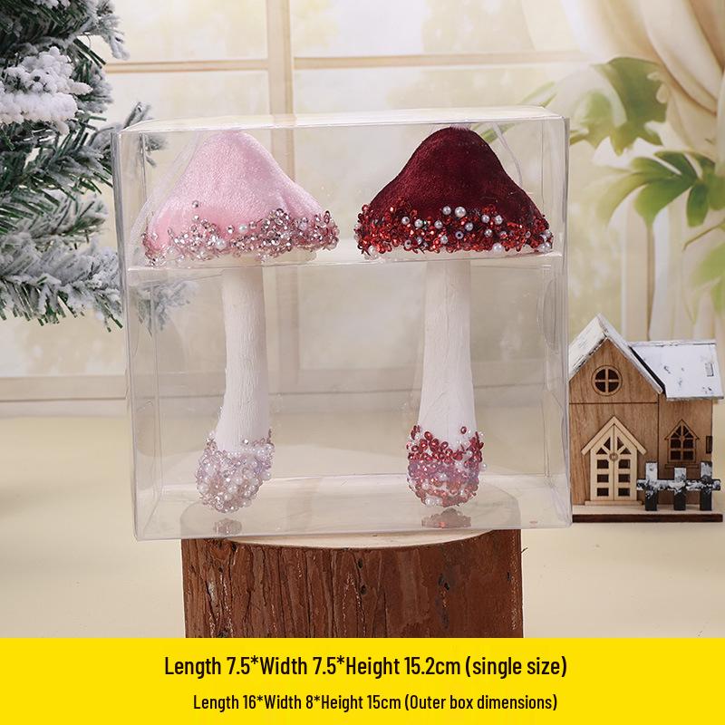 Christmas Mushroom Pendant Desktop Decoration Ornament for Tree Hanging