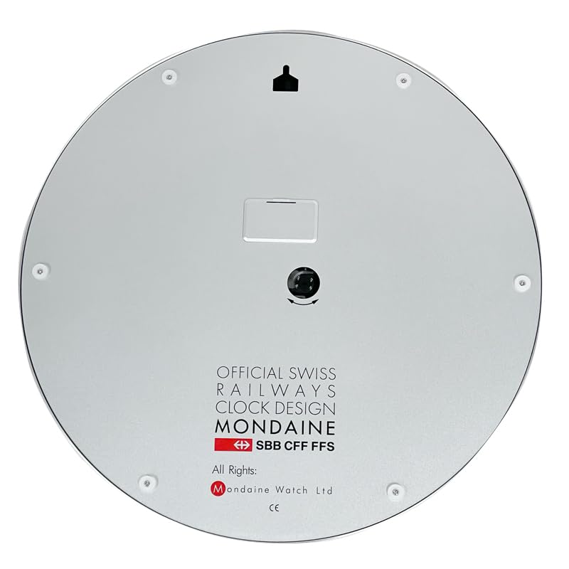 MONDAINE Zegar ścienny A995.CLOCK.16SBB Duży 40cm Srebrny/Biały [Import Równoległy]