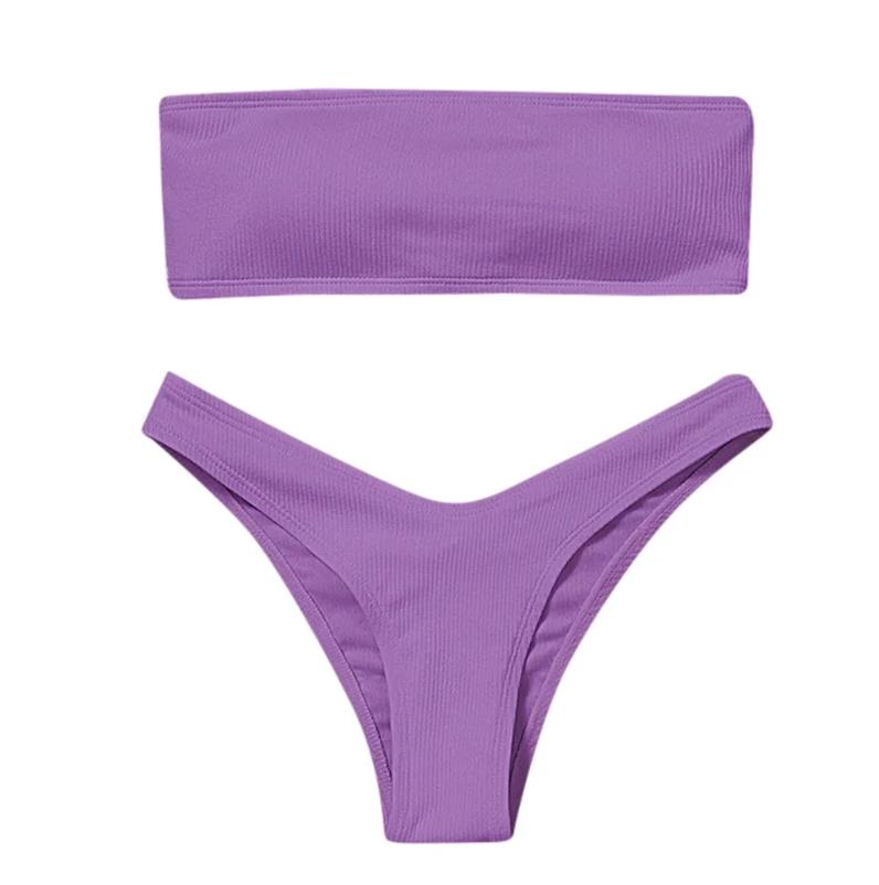 Damenmode Zweiteiliges Badeanzug-Set mit geteiltem Hohlmuster