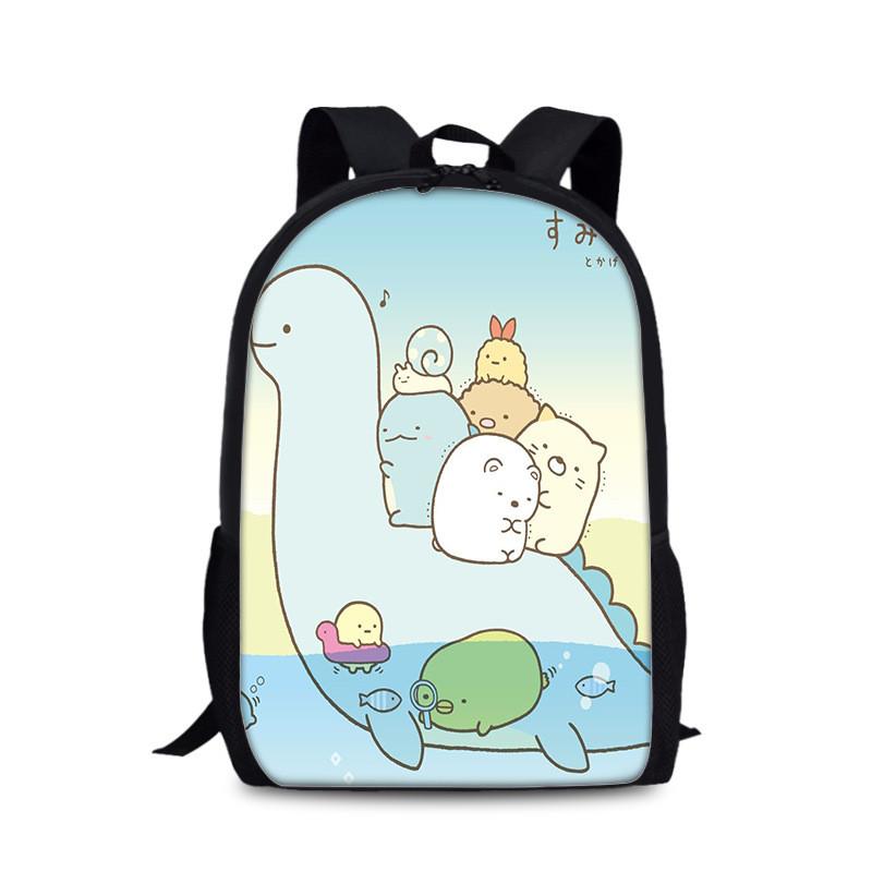 Sumikkogurashi School Bag With Waterresistant Nylon Fabric And Adjustable Shoulder Straps For Students