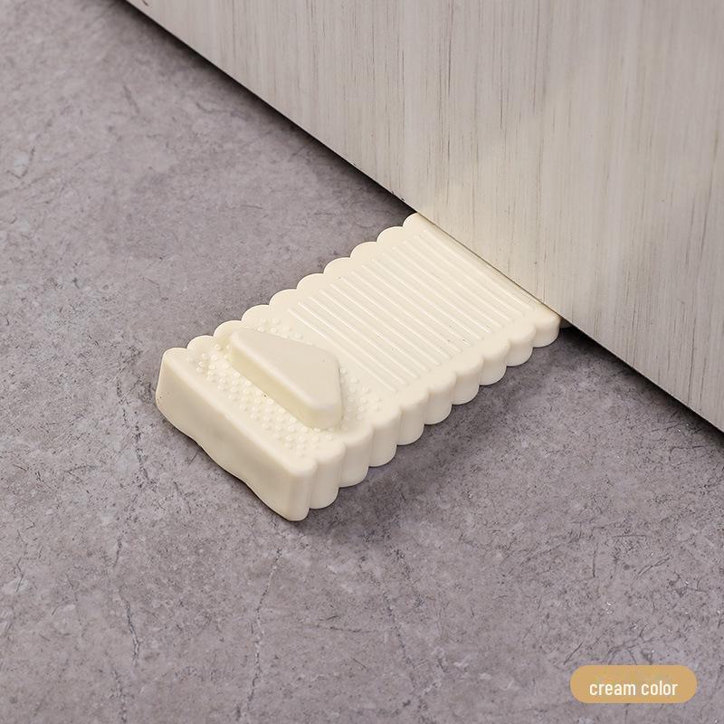 

Ветрозащитный противоударный дверной стопор: Высокий дверной клин и держатель на присоске бежевый