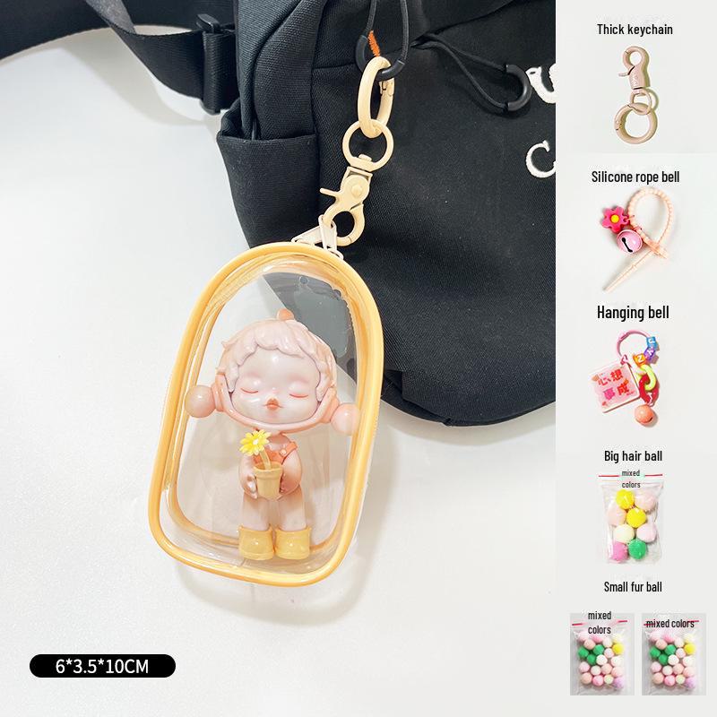 Pop Mart 3D Transparent Baby Bag Storage with Dopamine Color