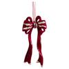 Red Flocked Reindeer Bow Pendant with Dragonfly Wreath for Christmas Tree