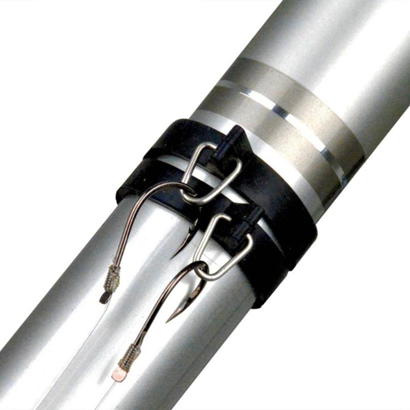 10Pcs Elastic Fishing Rod Hook Keeper Fish Poles Rubber Rings Metal Holder Fishing Rod Hook Keeper Baits Tool Accessory