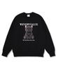 Wibelibellyu Dark Cat Oversized Double-Sided Sweatshirt Black