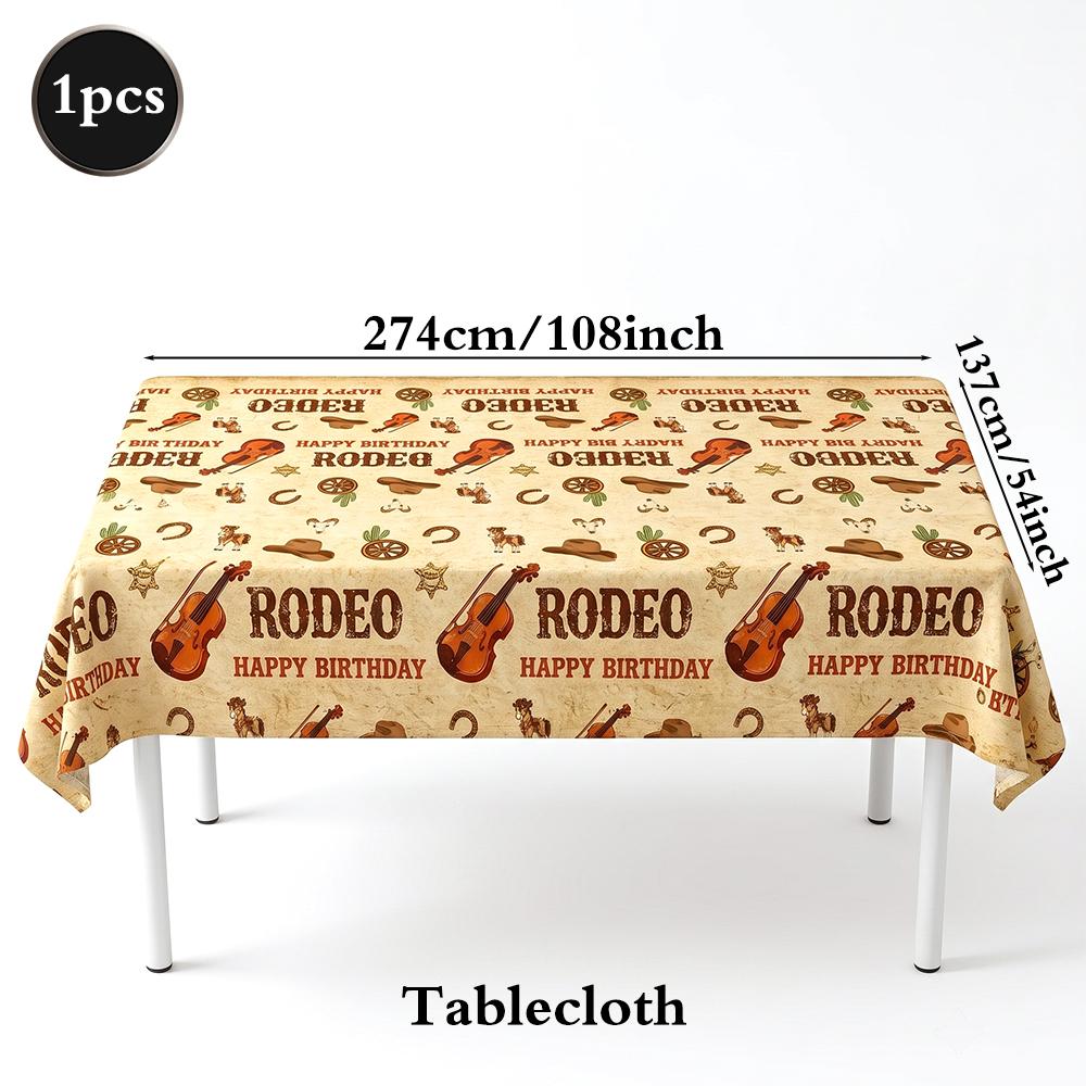 Rodeo Theme Birthday Party Decor Tableware Set Paper Plates Cup Napkins Tablecloth Wild West Cowboy Cowgirl Rodeo Party Supplies