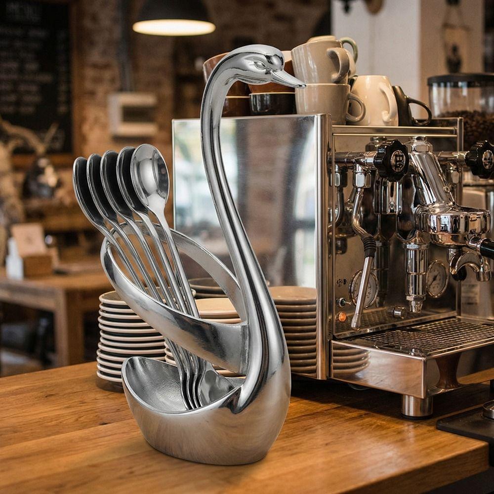 Zinc Zinc Zinc Alloy Swan Shape Cutlery Holder Anti-Rust Swan Tableware Holder  Kitchen