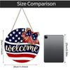 Independence Day Welcome Sign Wooden Plaque Decoration Memorial Day  Wooden Patriotic Wreath Wall Hanging Outdoo