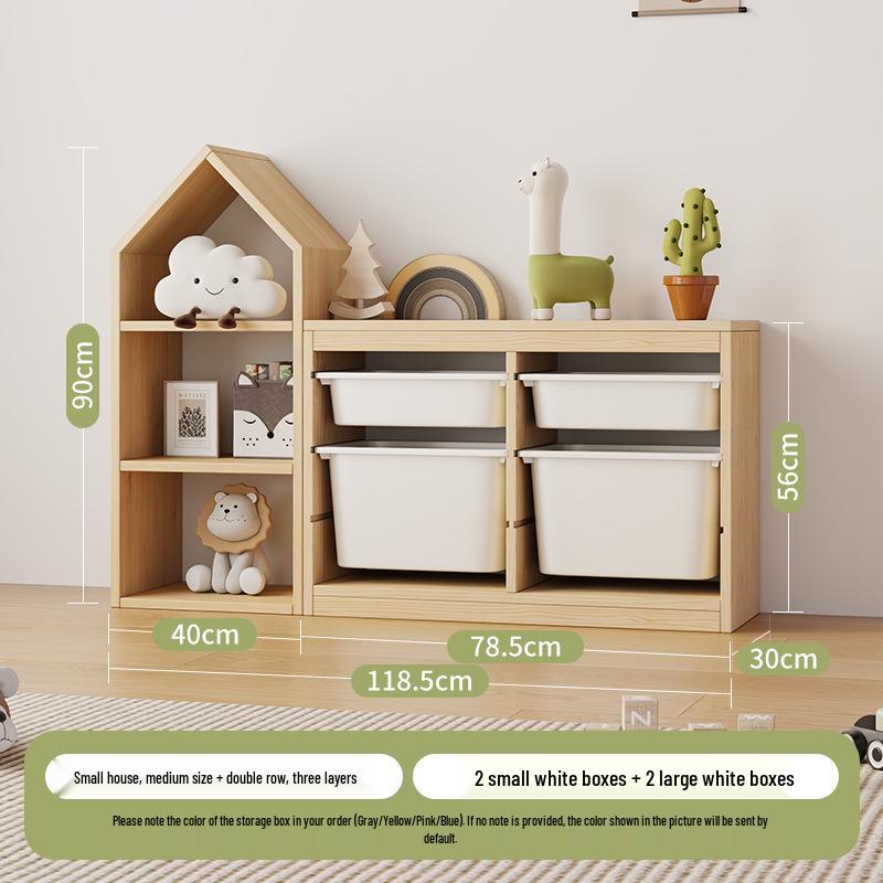 Children's Solid Wood Toy & Book Storage Shelf and Cabinet