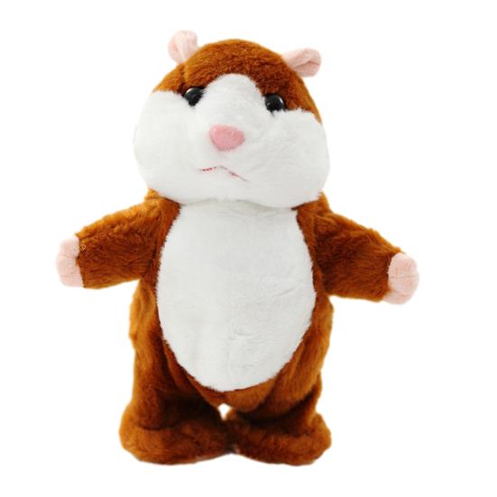 Jucărie de pluș Hamster vorbitor repetă cuvintele tale cu înregistrare vocală și acțiune de mers. Animal de pluș interactiv drăguț pentru copii, cadouri educative distractive