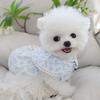 Ropa para Perros Verano Estilo Delgado Con Hebilla de Tracción Falda de Hada Floral Francesa Mascota Bichón Teddy Gato