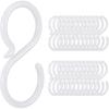24pcs Quiet Plastic S Hooks for Hanging, Multi-Purpose Abs Hooks for Closet, Shower Rod, Plant, Pot and Pan, Coffee Mug, Easy Twist & Rust-Free Holds