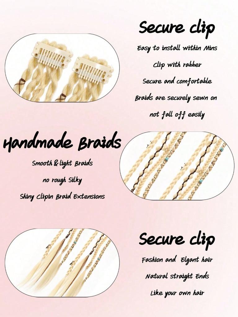2Pcs Long Braid Hairpiece Clip In Hair Extensions