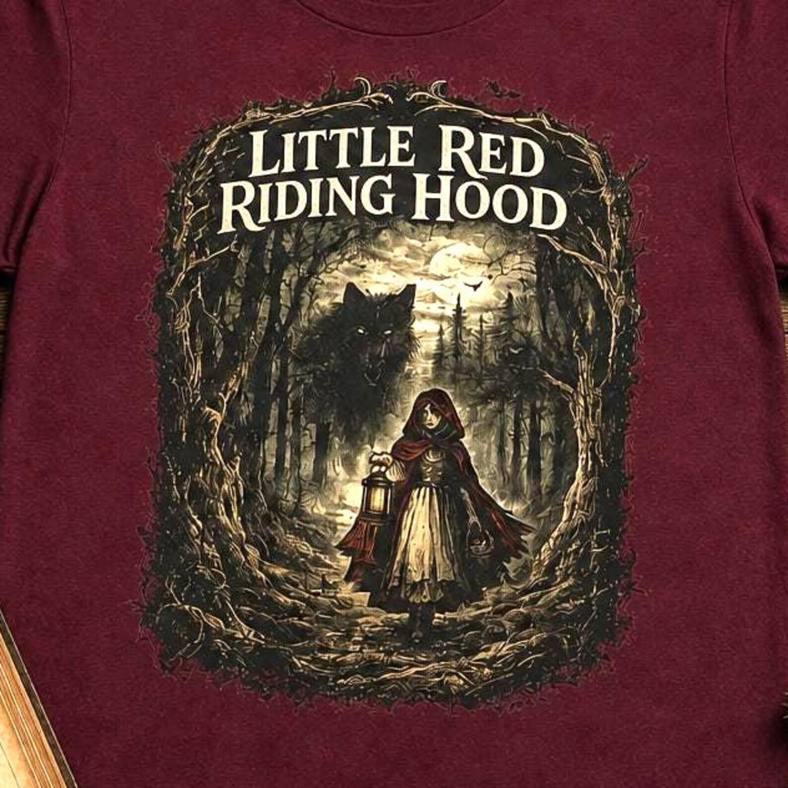 Little Red Riding Hood Shirt, Fairy Tale Tee, Gothic Storybook Graphic Shirt, Grimm Fairy Tales Shirt, Dark Academia Clothing, Folklore Gift XL