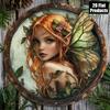 Vintage Butterfly Metal Wall Art Sign Round Aluminum Decor for Home Bar Kitchen Office