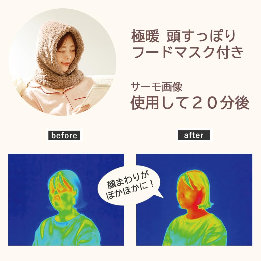 Alphax Neck Hooded Warmer for Extra Hood with Mask Warmer, Women, Warm, Full-Head