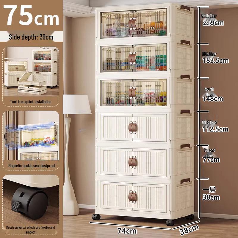 45-90 Wide Multi-layer Folding Plastic Storage Cabinet for Baby Wardrobe Organizer