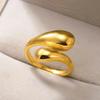 Chunky Stainless Steel Hug Hands Rings For Women Men Gold Color Geometric Vintage Wedding Ring Jewelry Party Gift Bague