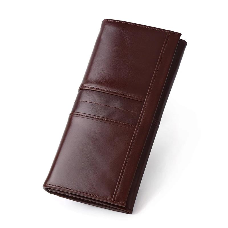 Women Cow Leather Long Wallet RFID Anti-theft Genuine Leather Multi Slot Card Bag Multifunction Fashion Female Coin Purse Large Capacity Clutch