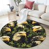 Eagle and Plants Pattern Round rug,Carpet Rug for Living Room Bedroom  Playroom ,Non-slip Floor Mat,Holiday Gifts and Birthday Gifts.