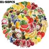 50Pcs/Set 3D Fruits PET Clear Stickers Waterproof DIY Fashion Doodle Decals Stickers (4 Styles)