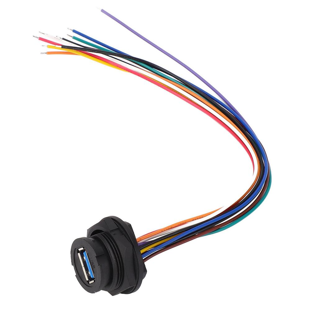 16 Pin Snap Type Connector with 0.2m Wire USB3.0 Receptacle IP67 Water Proof Rear Panel Mount