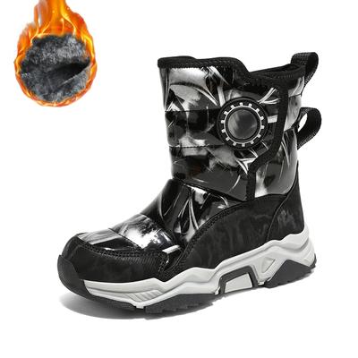 30-39 Children's Winter Plus Size Anti Slip Fashionable Outdoor Thick Soled High Top with Plush Warm Cotton Boots Snow Boots