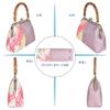 Purse Tote Shoulder Bag Cherry Blossom Floral Pattern Gold Brocade Japanese Pattern Handbag Purse Crossbody Lightweight Large Birthday Light Pink