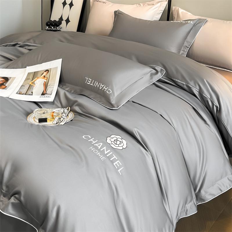 

Роскошный комплект постельного белья из длинноволокнистого хлопка 60 с вышивкой: Пододеяльник и простыня из чистого хлопка 1.2m Bedsheet Set for 150*200 Quilt