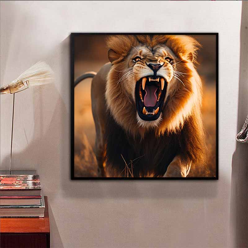 New Arrival 5D DIY Full Circle Diamond Painting "Lion" Embroidery Cross Stitch Home Decor Gift