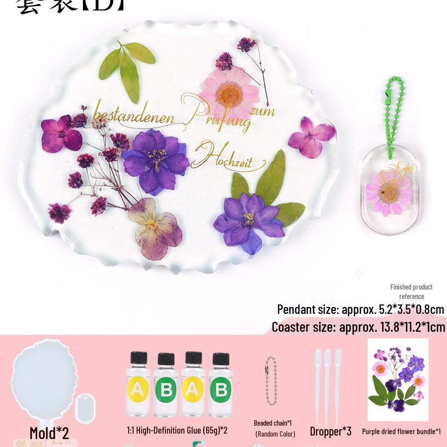 Dried Flower Silicone Keychain Mold for Handmade Pendant Crafting
