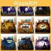 Enchanting Halloween 3d Cartoon Bedding Set With Witch And Pumpkin Designs For Cozy Sleep