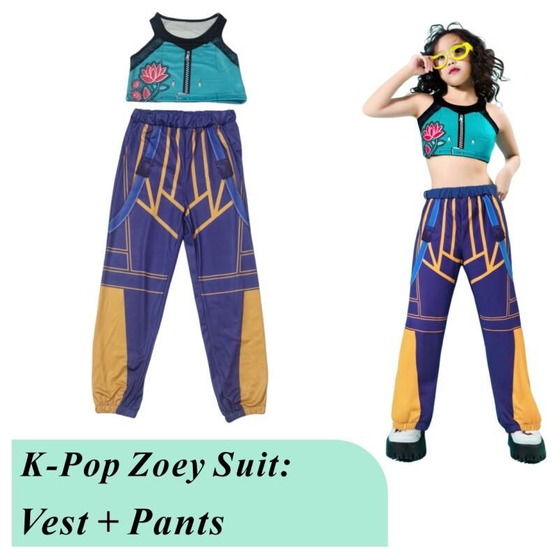 2025 Children Rumi Zoey Mira 3D Print Cosplay Costume Halloween Carnival K-Pop Hunters Girl Group Idol Role Play Dress Up Outfit
