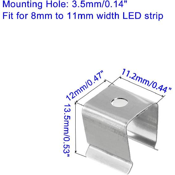 Rope Light Mounting Clips 50Pcs Wall Channel Mounting Holder Accessories for 8mm To 11mm Waterproof LED Strip Stainless Steel