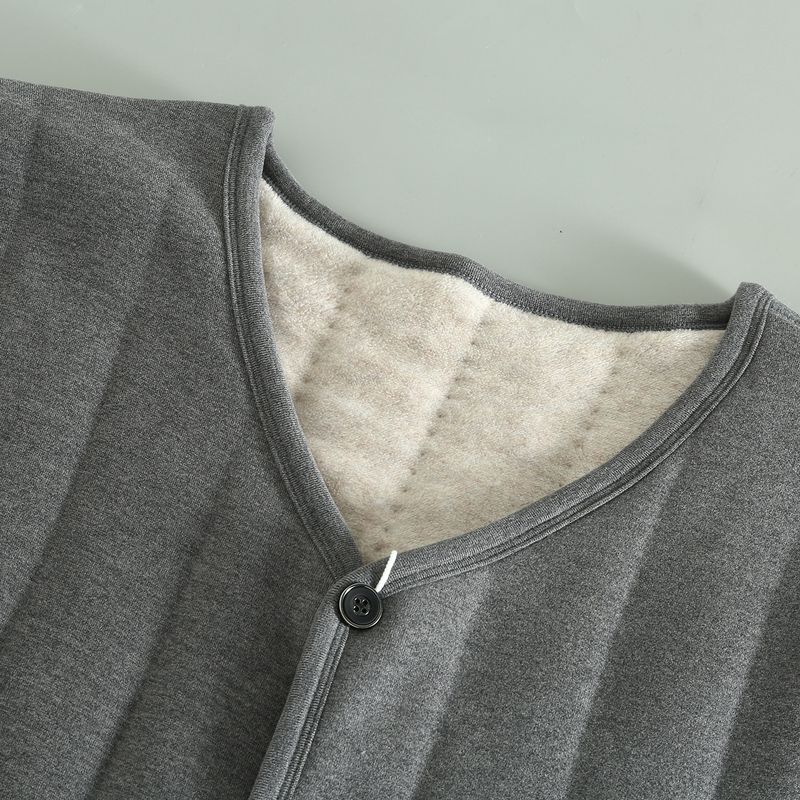 Winter Thickened Warm Vest for Men, V-Neck Single-Breasted Knitted Vest, Fashionable Versatile Thick Gilet, Trendy