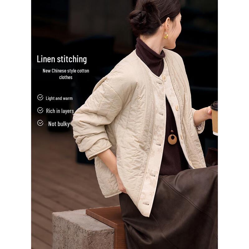 XWI New Chinese Style Jacquard Cotton Padded Jacket XL