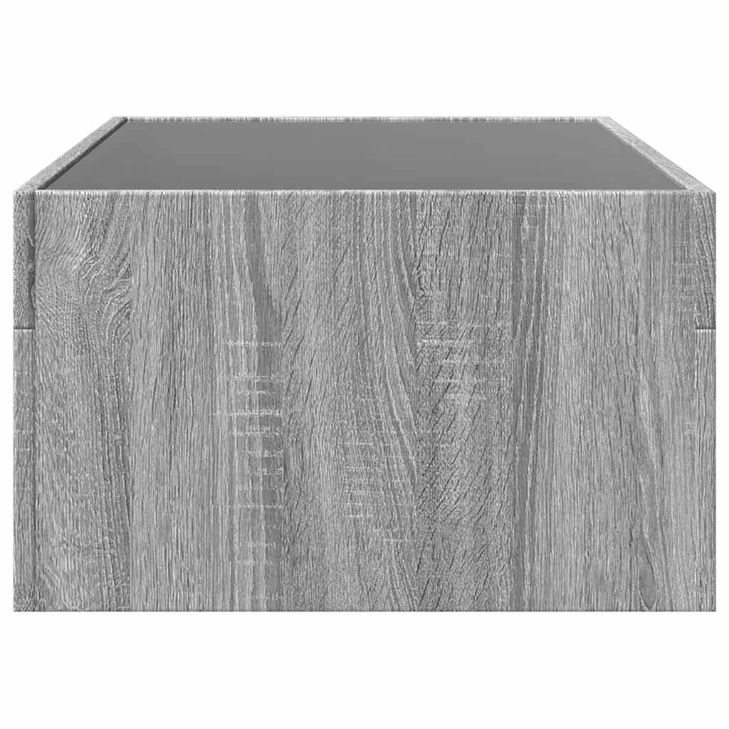 Infinity LED Coffee Table in Grey Sonoma 90 x 50 x 30 cm