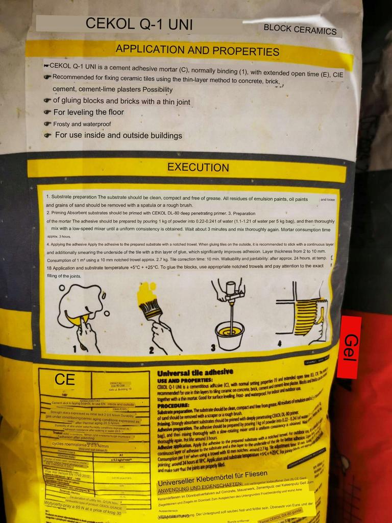 Univerzální lepidlo na obklady Q1 uni 5 kg