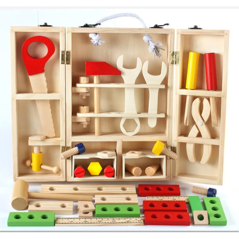 

Wooden toy simulation disassembly toolbox boy baby disassembly and assembly play house toy training hand-eye coordination tool