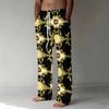Men Orange Green Red African Kente Geometric Print Drawstring Straight Trousers With Side Pockets Ethnic Bottoms