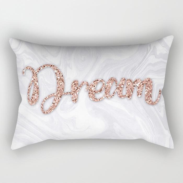 Ins Pink Geometric Waist Pillow Case Car Sofa Pillow Cushion Cover Pillow Case Pillow Case Pillow Case