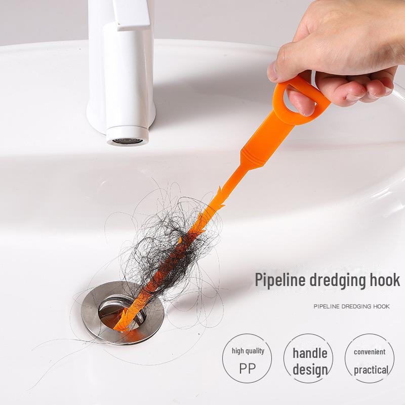 Household Sink & Bathroom Hair Dredging Tool: Sewer Cleaning Hook & Brush