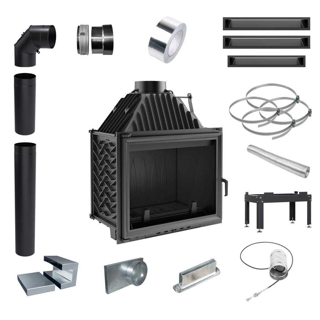 Cast Iron Fireplace Insert KRATKI AMELIA Power 21kW Mounting Kit