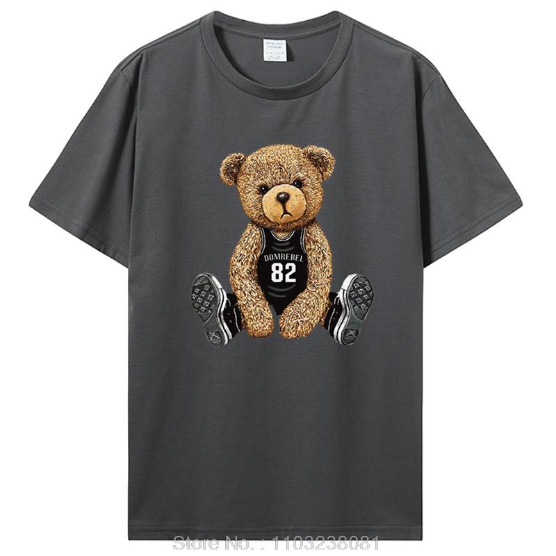 Knight Box Teddy Bear Pattern T Shirt Women Summer Cotton Casual Tshirt Unisex Tops Tees Cartoon Unisex TShirt Streetwear