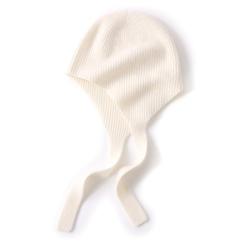Cashmere Autumn and Winter New Solid Color Women's Warm Ear Protecting Lei Feng Hat Pullover Knitted Casual Hat